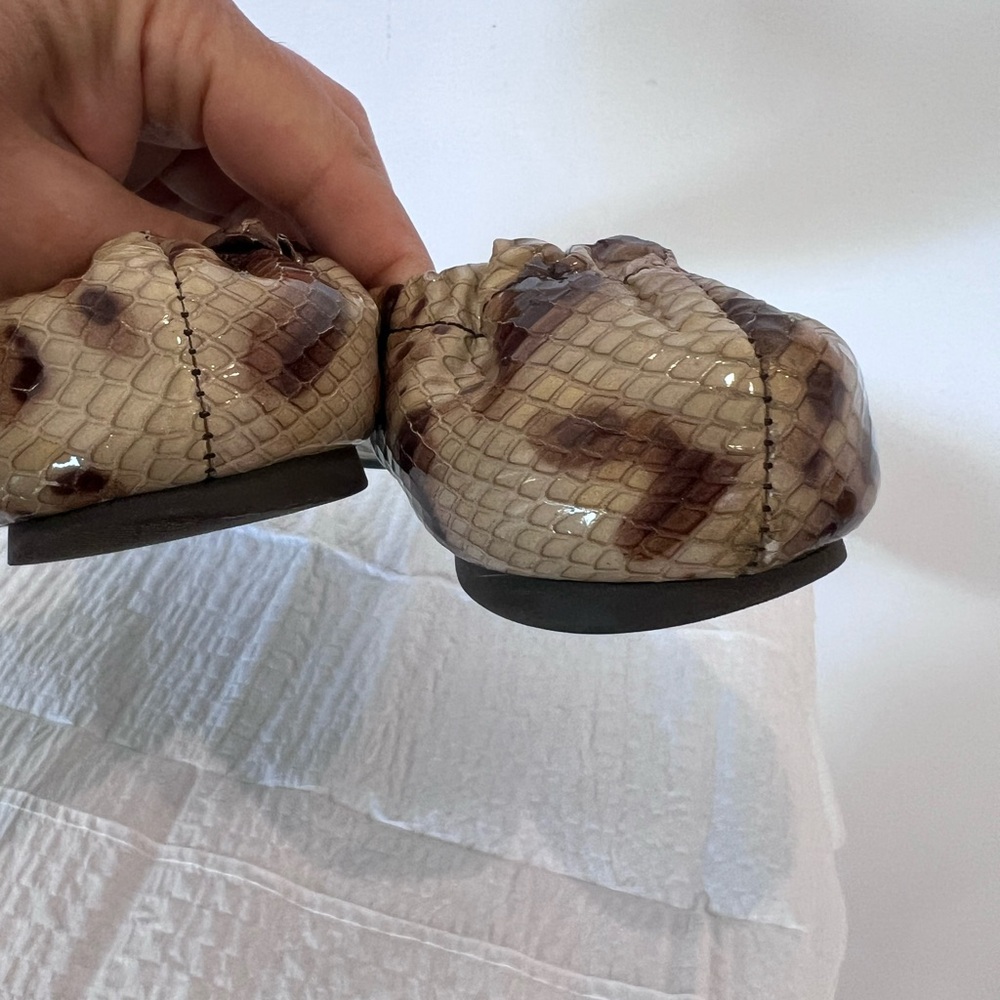 Tory Burch Reva Python Effect Ballet Flats sz 7.5 - image 4